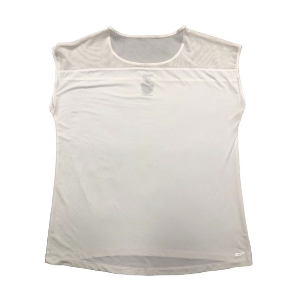 Danskin Dri More T Shirt Women's M White Athletic White Loose Fit Sheer‎ - Picture 2 of 7